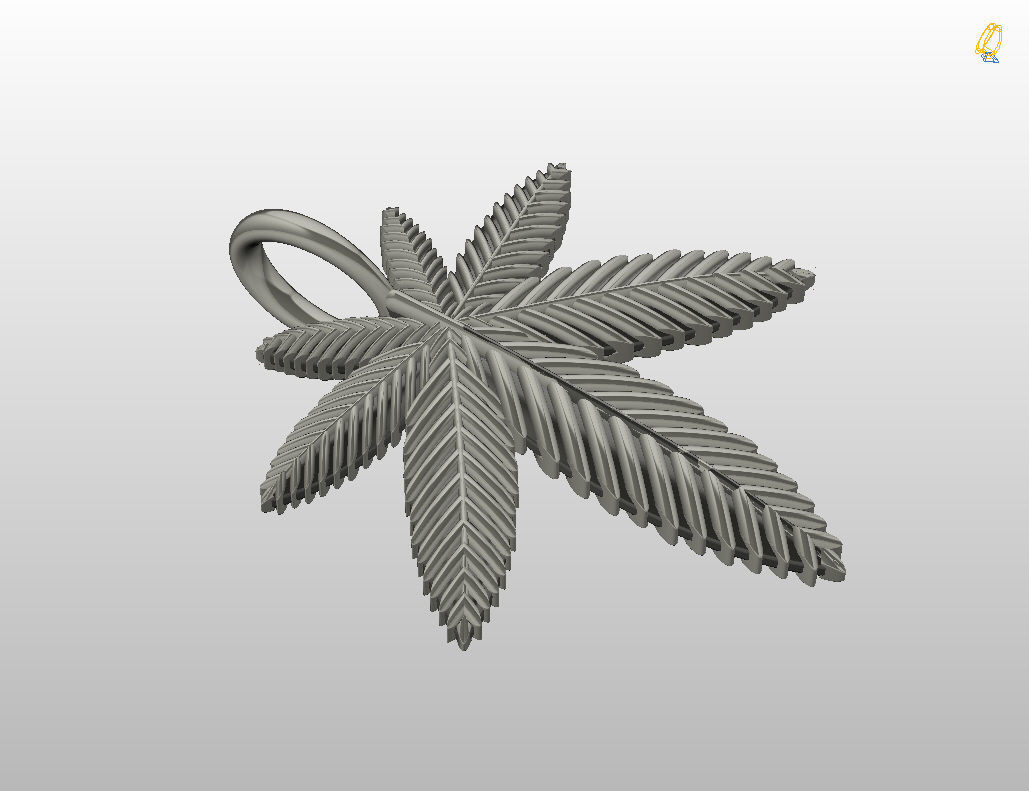 Pendant marijuana leaf 3D print model_16