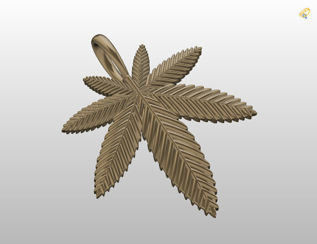 Pendant marijuana leaf 3D print model_36