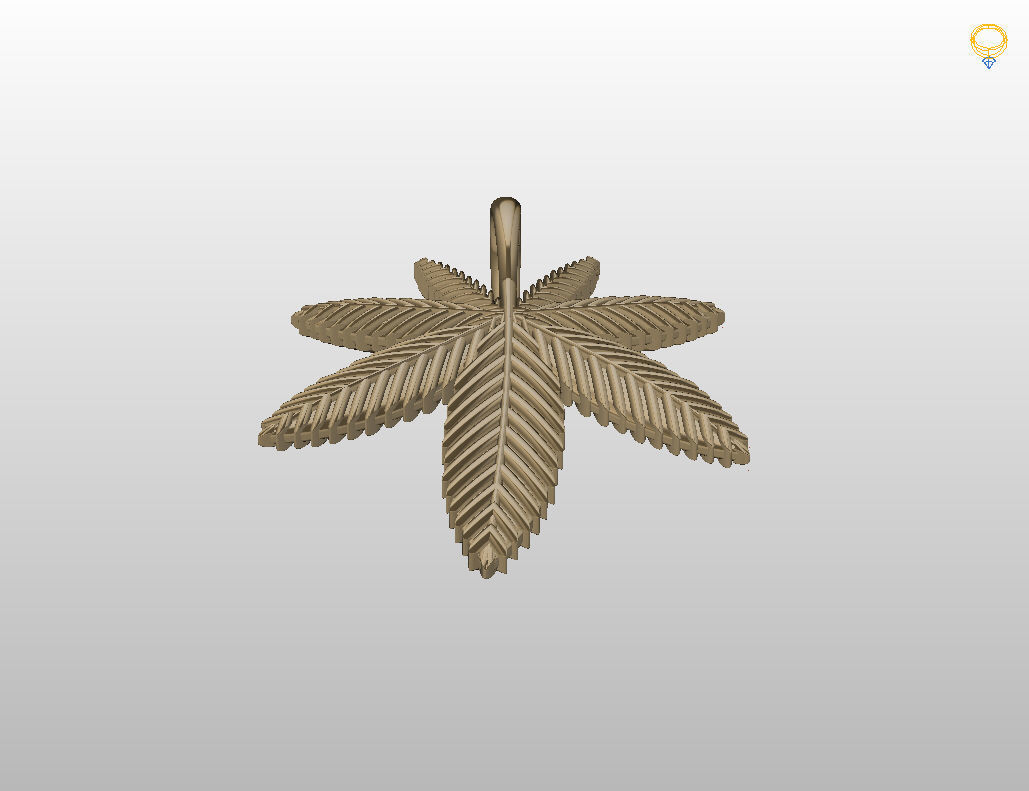 Pendant marijuana leaf 3D print model_29