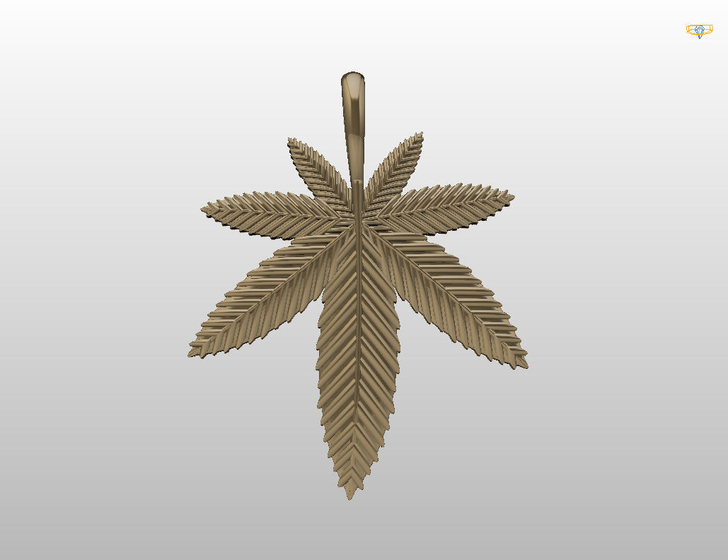 Pendant marijuana leaf 3D print model_19
