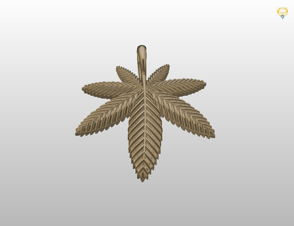 Pendant marijuana leaf 3D print model_28