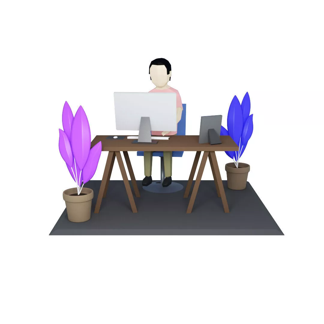 Working Illustration Free 3D model