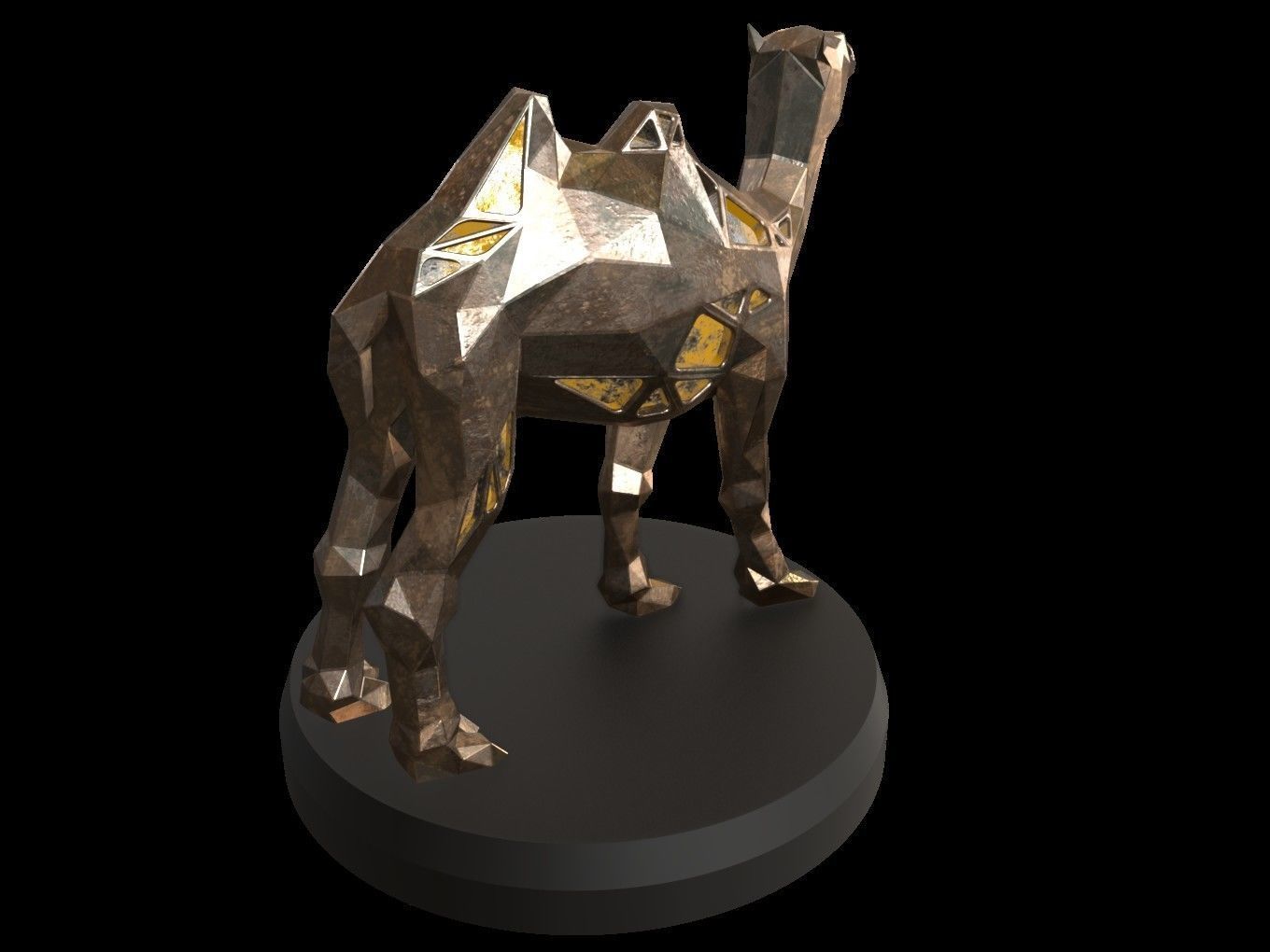 Steampunk Camel Low-poly 3D model_3