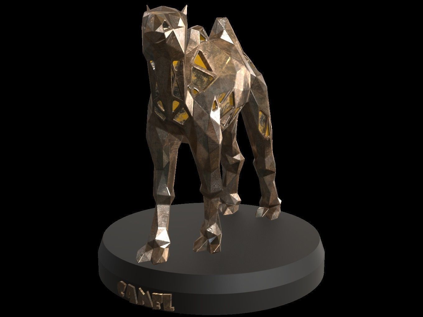 Steampunk Camel Low-poly 3D model_12