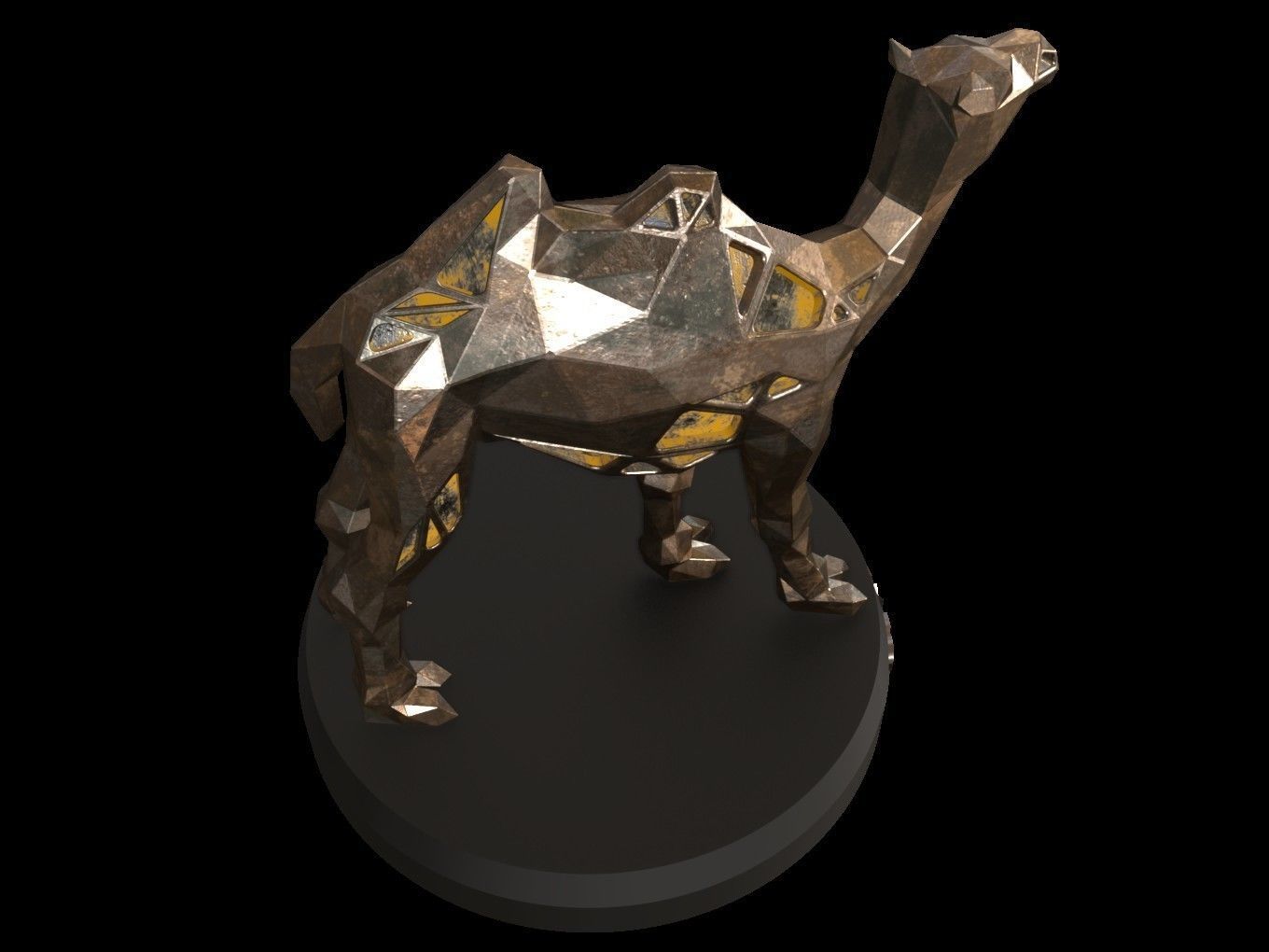 Steampunk Camel Low-poly 3D model_5