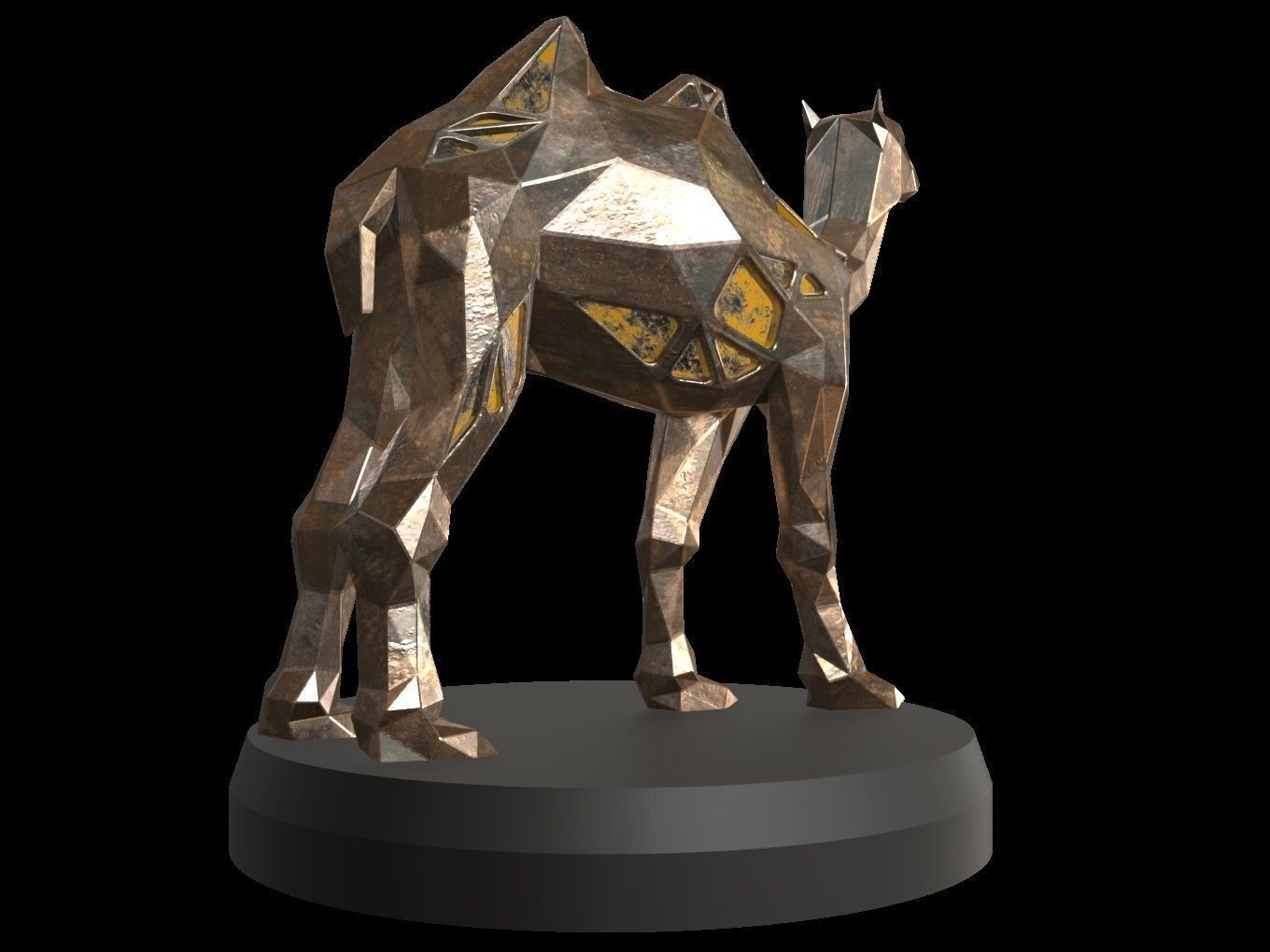 Steampunk Camel Low-poly 3D model_4
