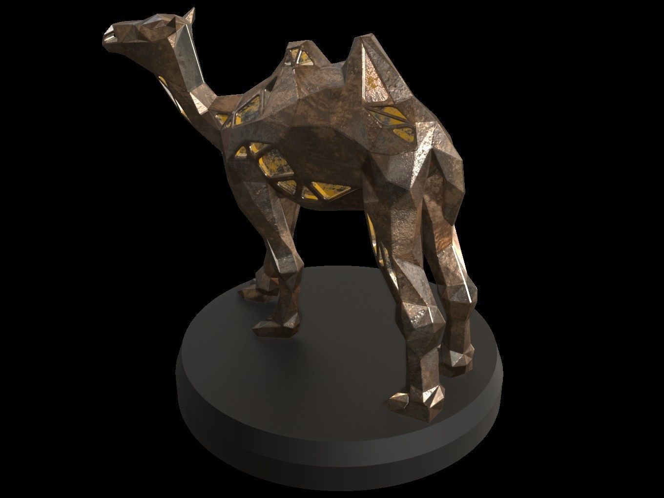 Steampunk Camel Low-poly 3D model_2