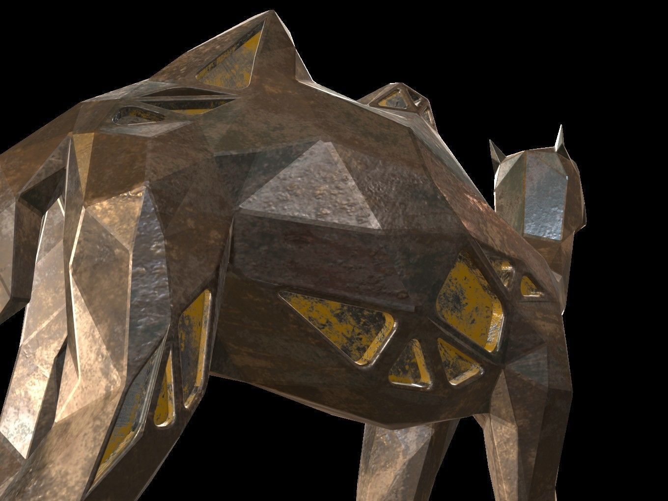Steampunk Camel Low-poly 3D model_10