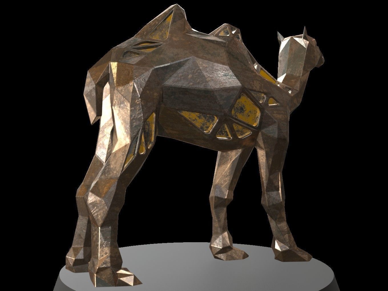 Steampunk Camel Low-poly 3D model_11