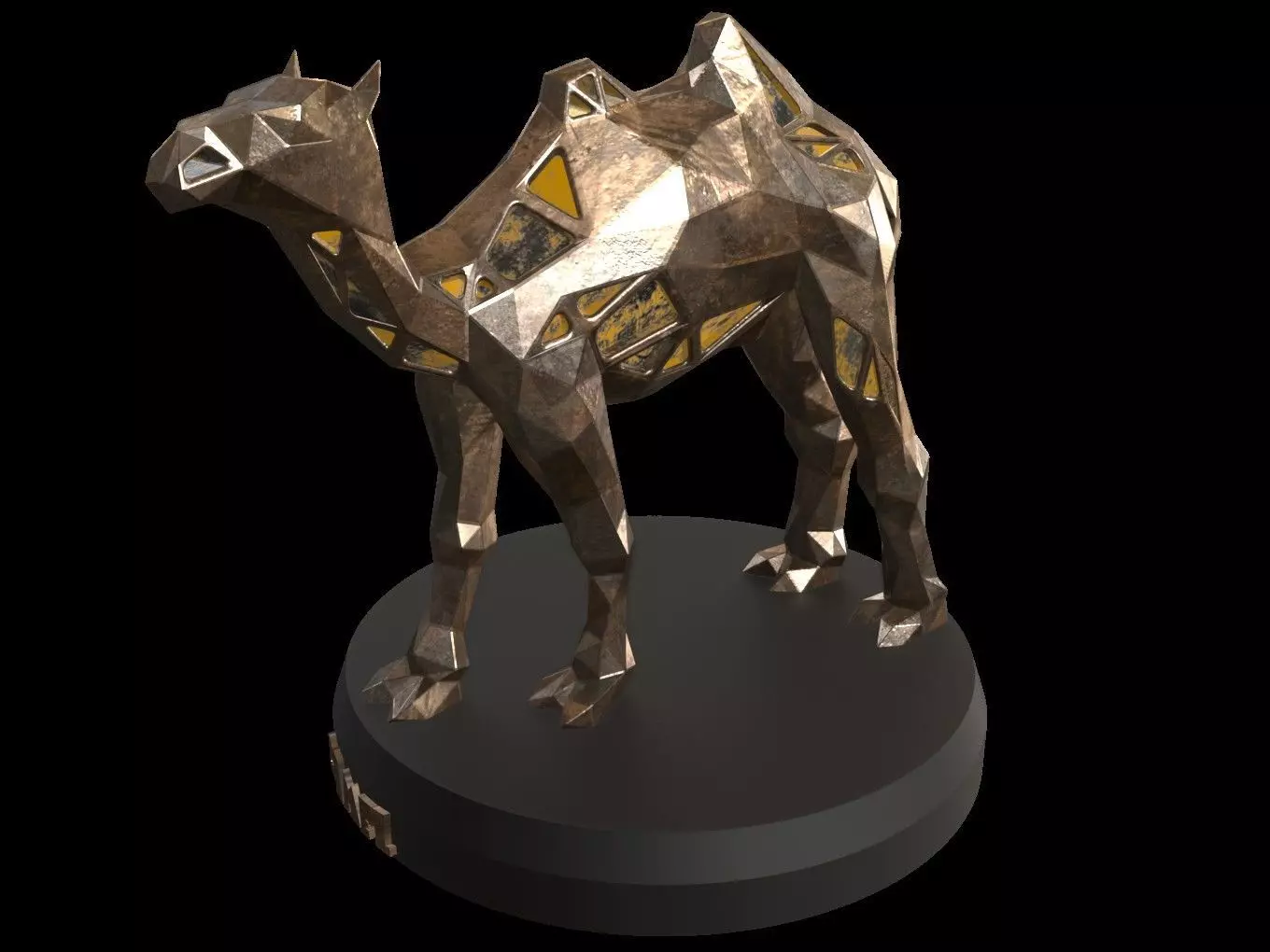 Steampunk Camel Low-poly 3D model_0