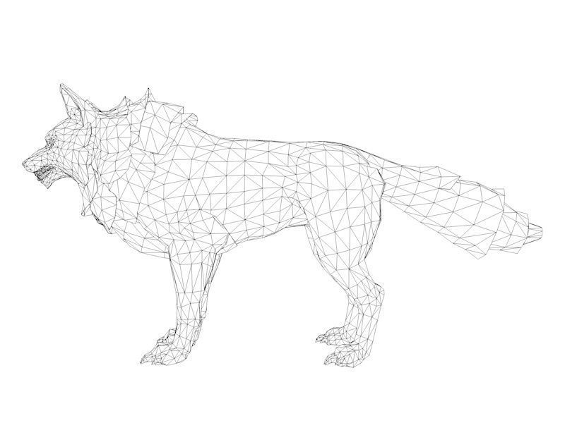 Wolf rigged and animated Low-poly 3D model_4