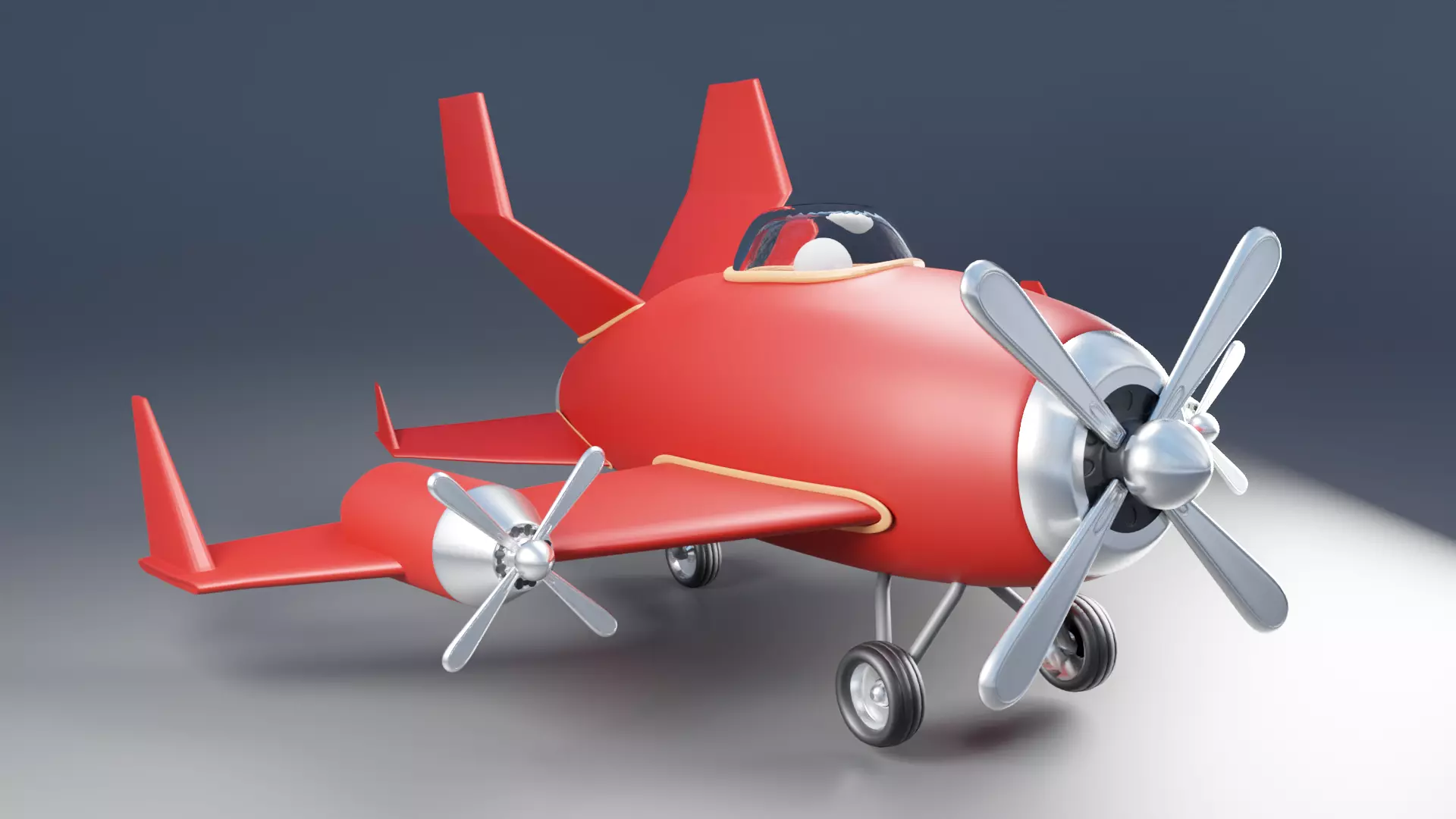 Aircraft airplane with propellers Free low-poly 3D model