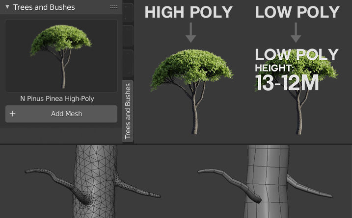 Trees And Bushes Collection 3D model_9
