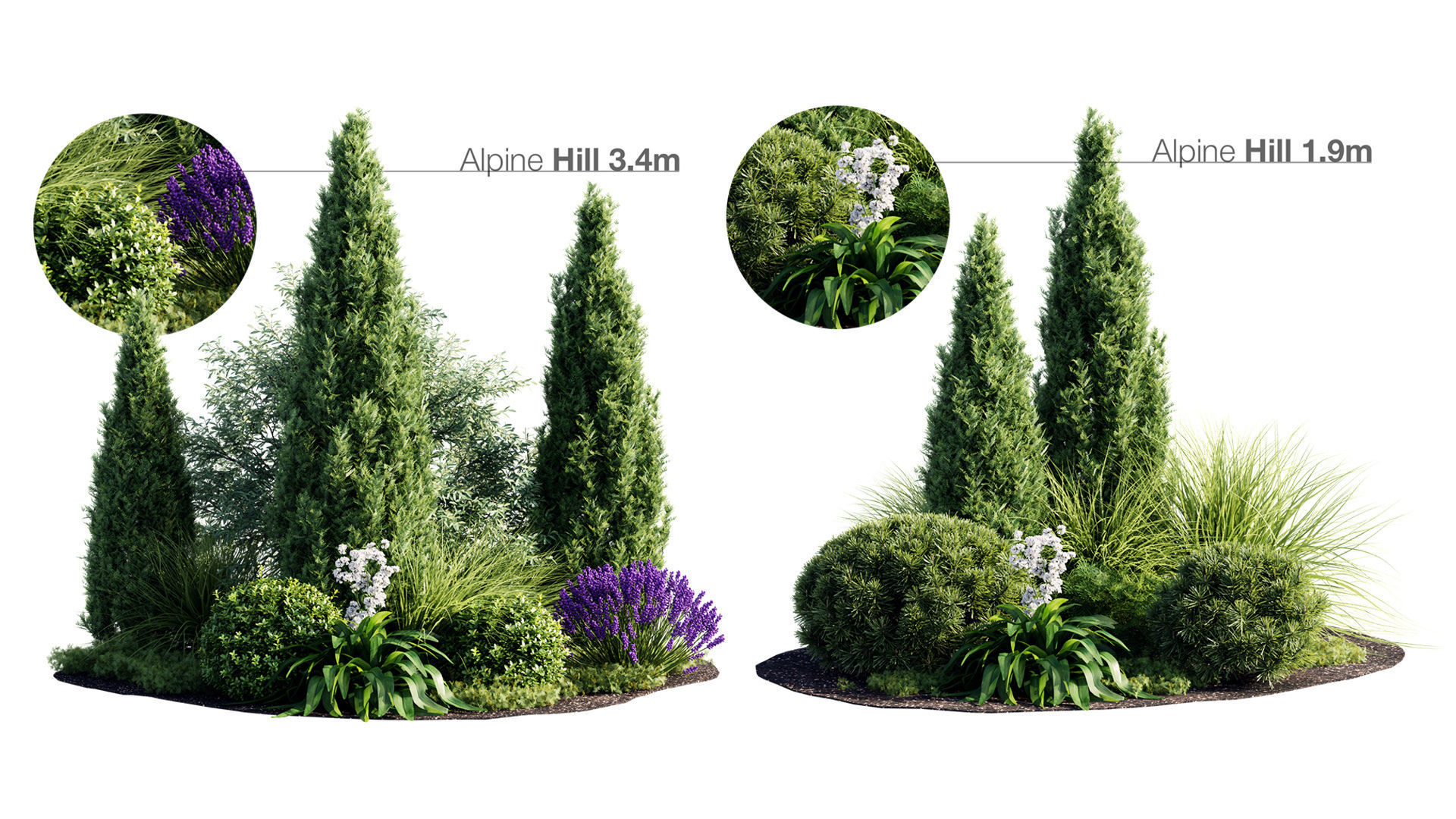 Trees And Bushes Collection 3D model_8