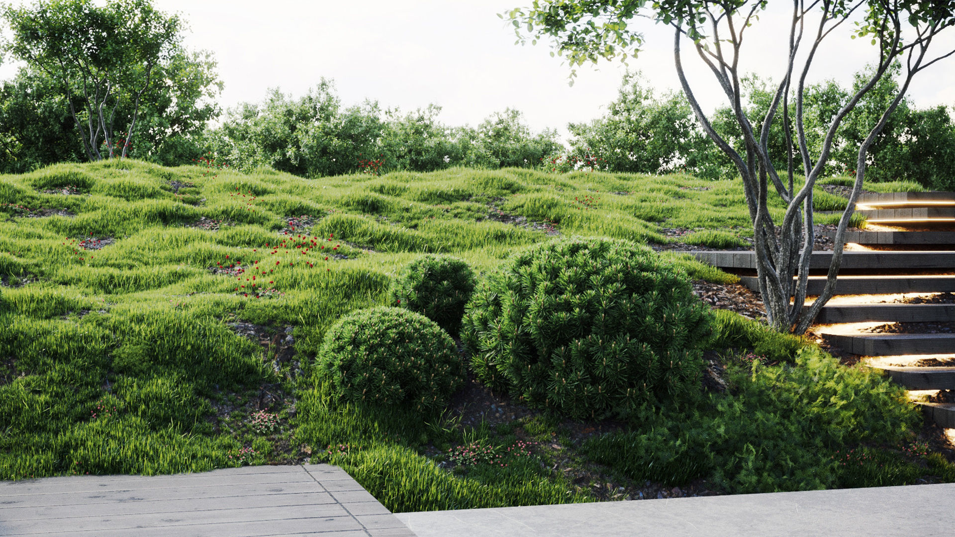 Trees And Bushes Collection 3D model_2