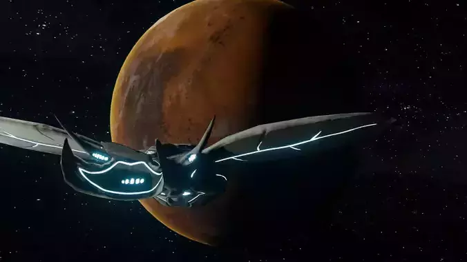 Aviatric A Lowpoly Stylised Spacceship Blender Scene