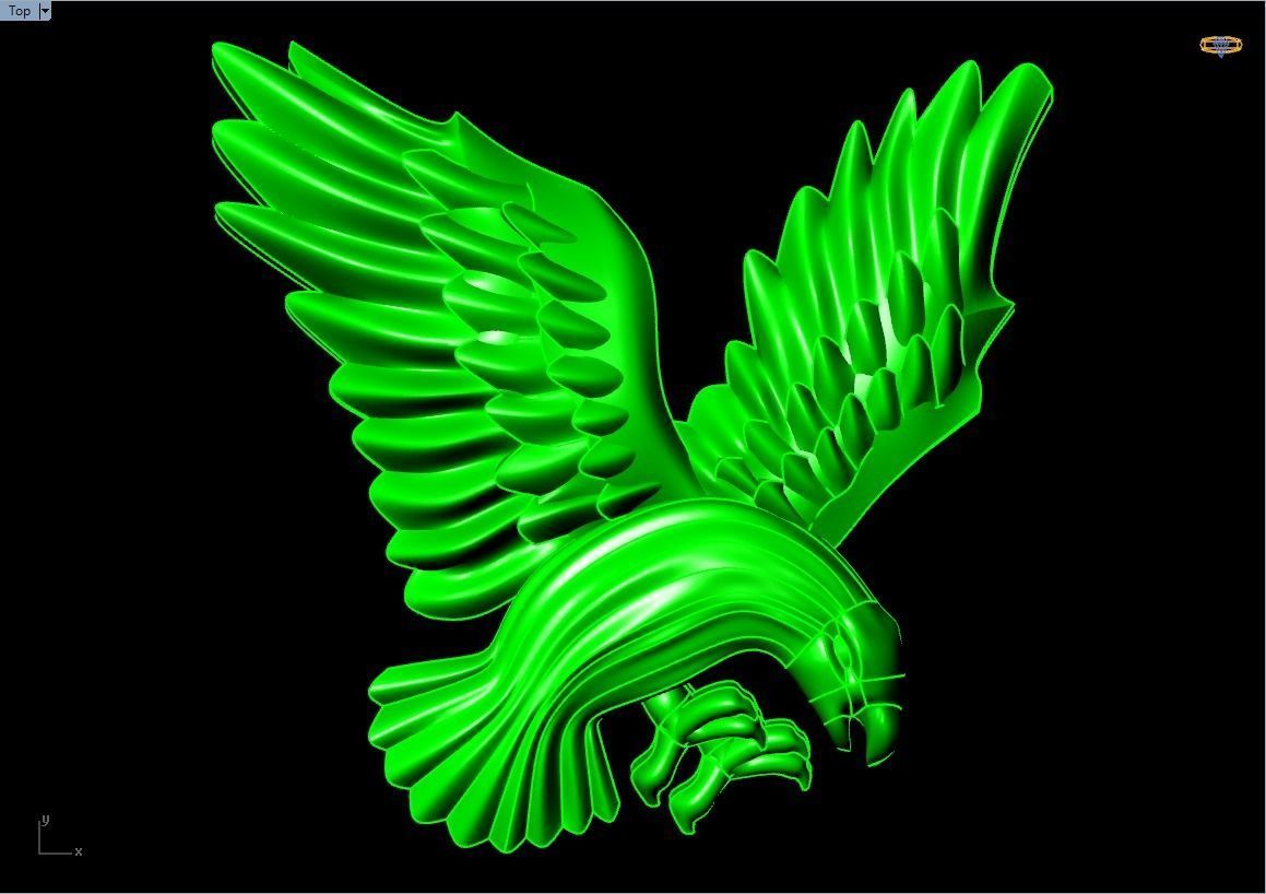 Eagle for jewelry 3D print model_2