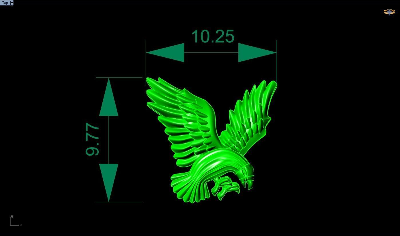 Eagle for jewelry 3D print model_4