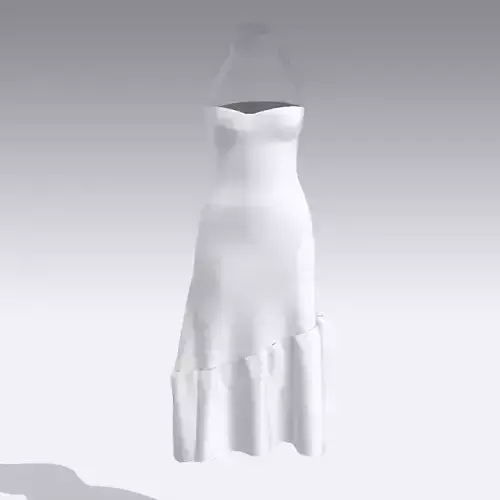 ASYMETRIC STRAPLESS  DRESS