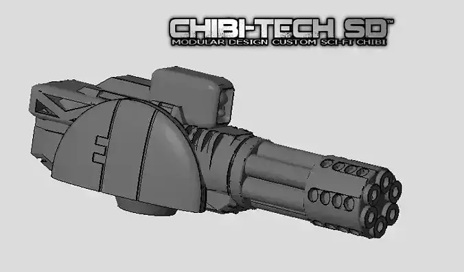 CHIBI-TECH SD - AU-88 CHAINGUN SOLO 3D print model