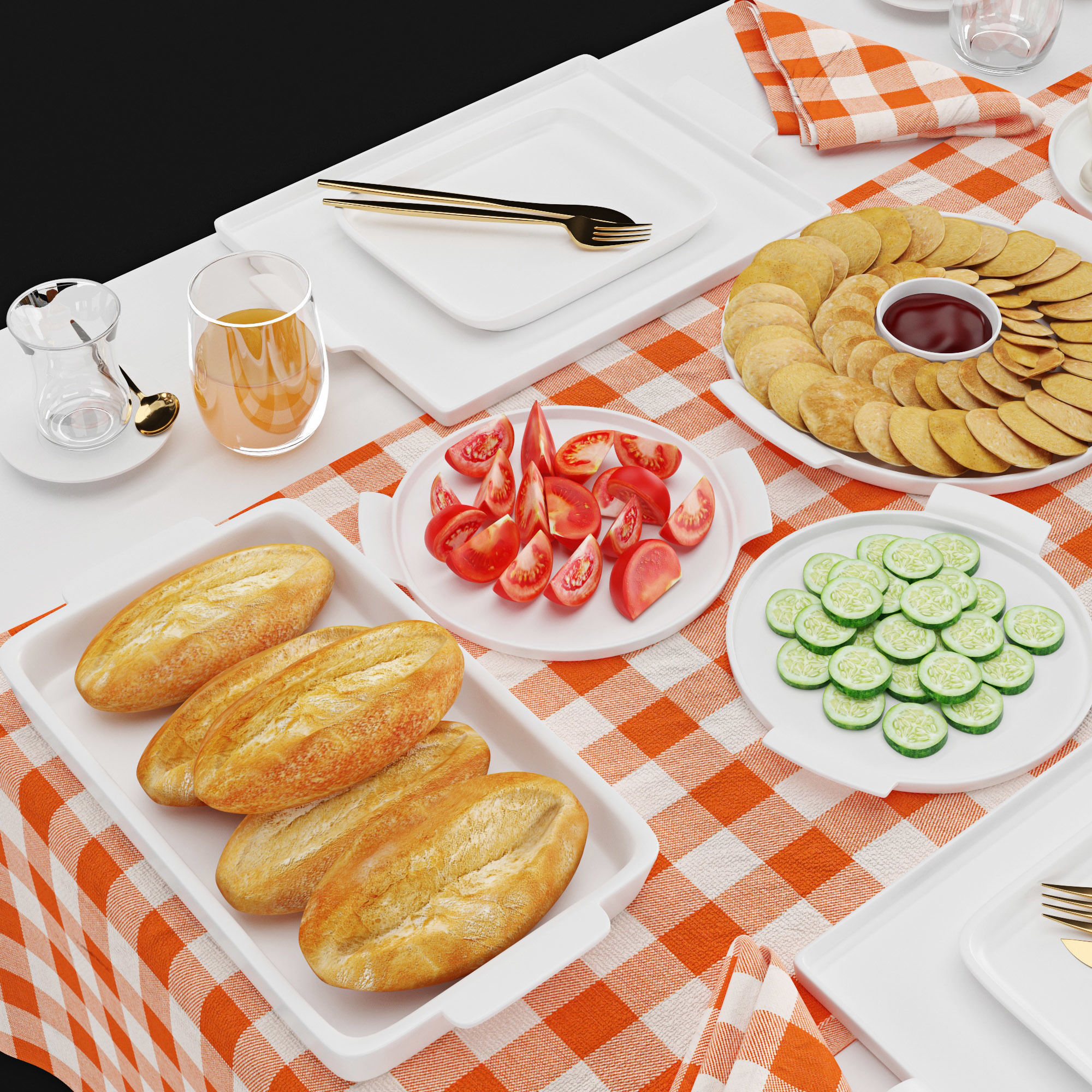 Table Setting 12 3D model_4