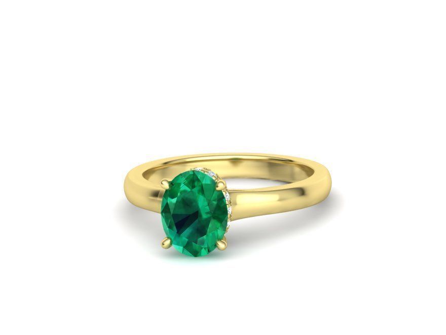 Trellis Engagement ring  9x7 Oval stone 3dmodel  3D print model_7