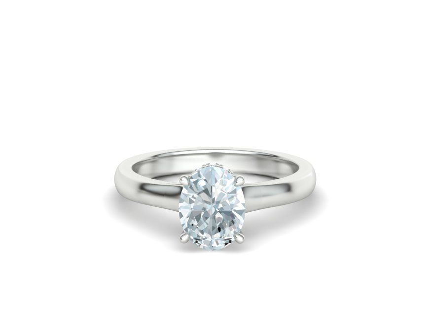 Trellis Engagement ring  9x7 Oval stone 3dmodel  3D print model_19