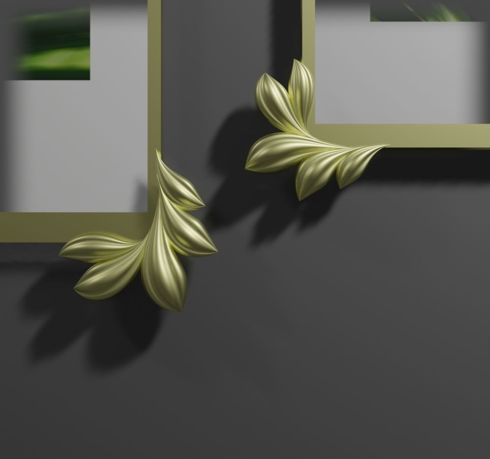 Wall decor photoframes Low-poly 3D model_2