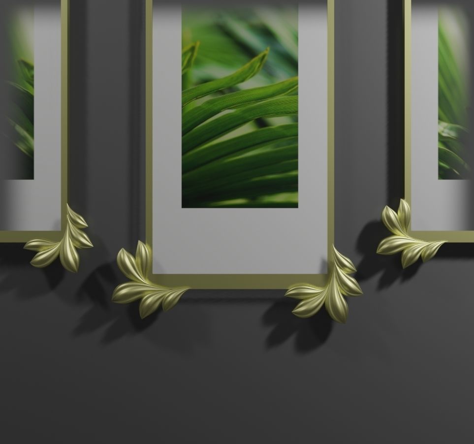 Wall decor photoframes Low-poly 3D model_5