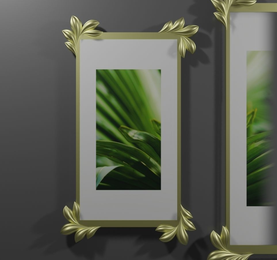 Wall decor photoframes Low-poly 3D model_10