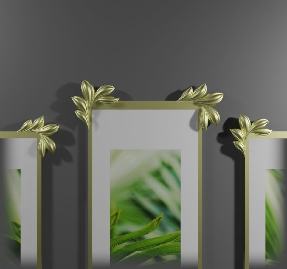 Wall decor photoframes Low-poly 3D model_6