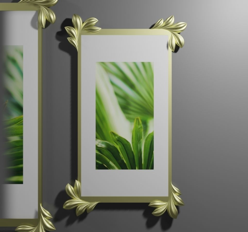Wall decor photoframes Low-poly 3D model_9