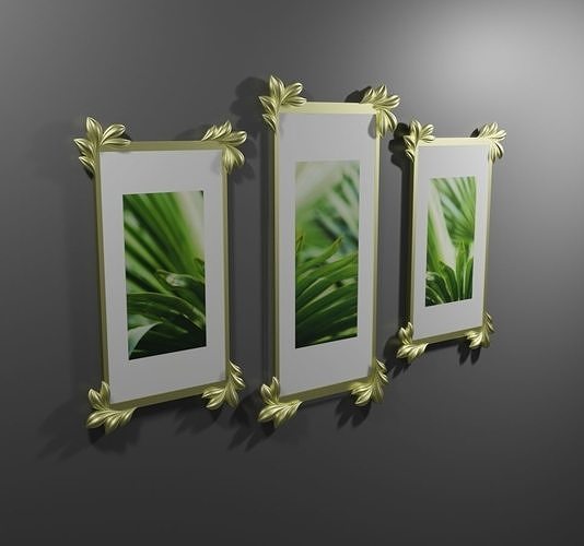 Wall decor photoframes Low-poly 3D model