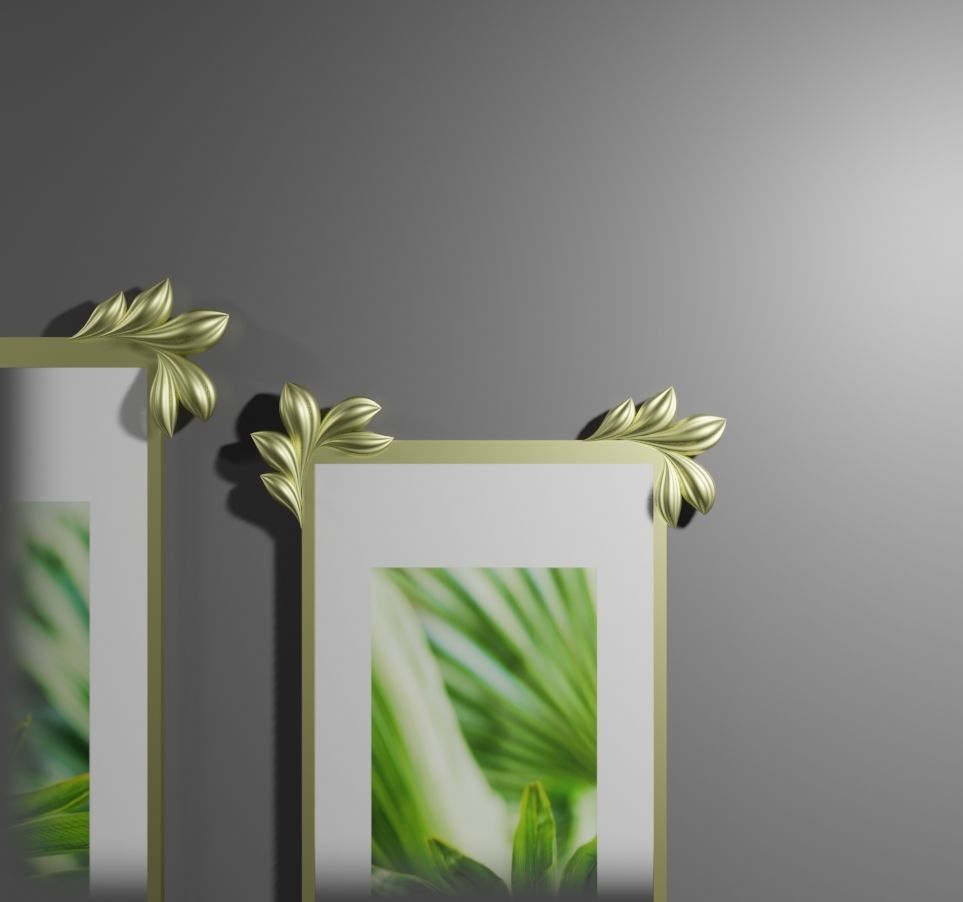 Wall decor photoframes Low-poly 3D model_7