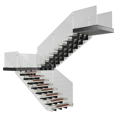 Modern stairs 3 3D model
