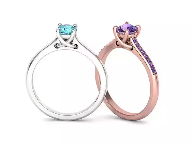 Solitaire Ring Half Carat Stone Two versions with discount
