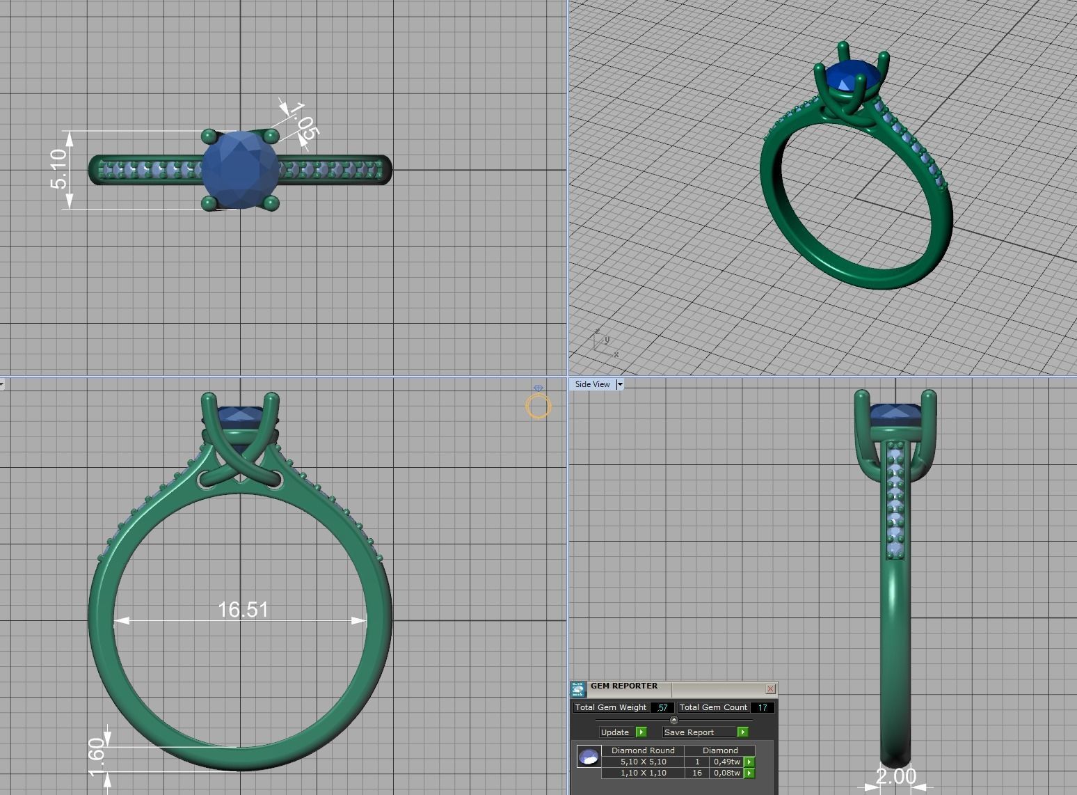 Solitaire Ring Half Carat Stone Two versions with discount 3D Model Collection_17