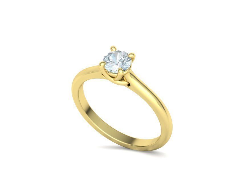 Solitaire Ring Half Carat Stone Two versions with discount 3D Model Collection_39