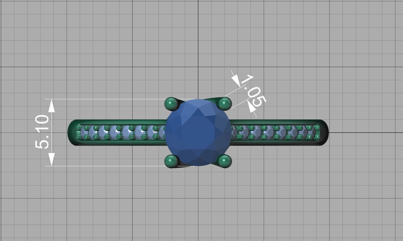 Solitaire Ring Half Carat Stone Two versions with discount 3D Model Collection_20