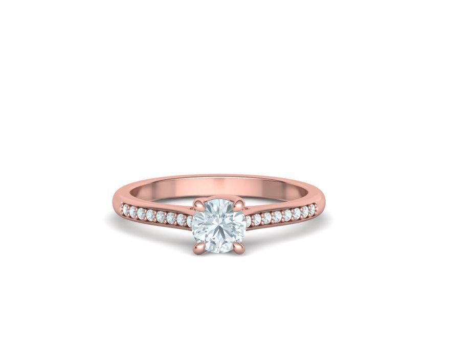Solitaire Ring Half Carat Stone Two versions with discount 3D Model Collection_11