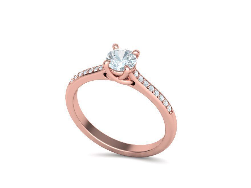 Solitaire Ring Half Carat Stone Two versions with discount 3D Model Collection_31