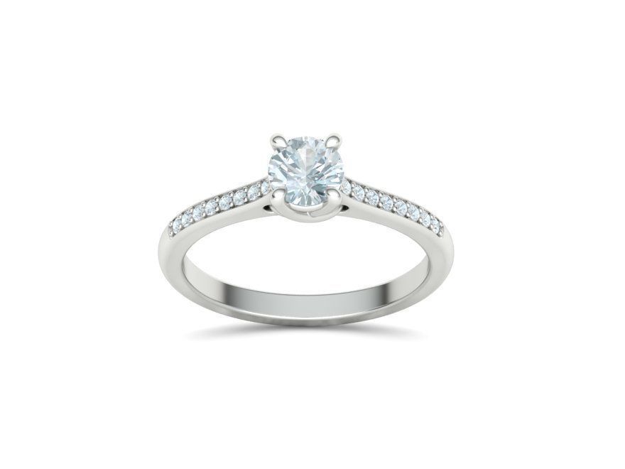 Solitaire Ring Half Carat Stone Two versions with discount 3D Model Collection_28