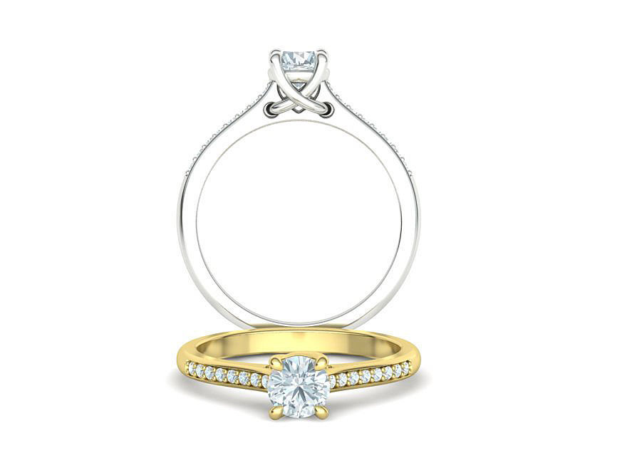 Solitaire Ring Half Carat Stone Two versions with discount 3D Model Collection_8