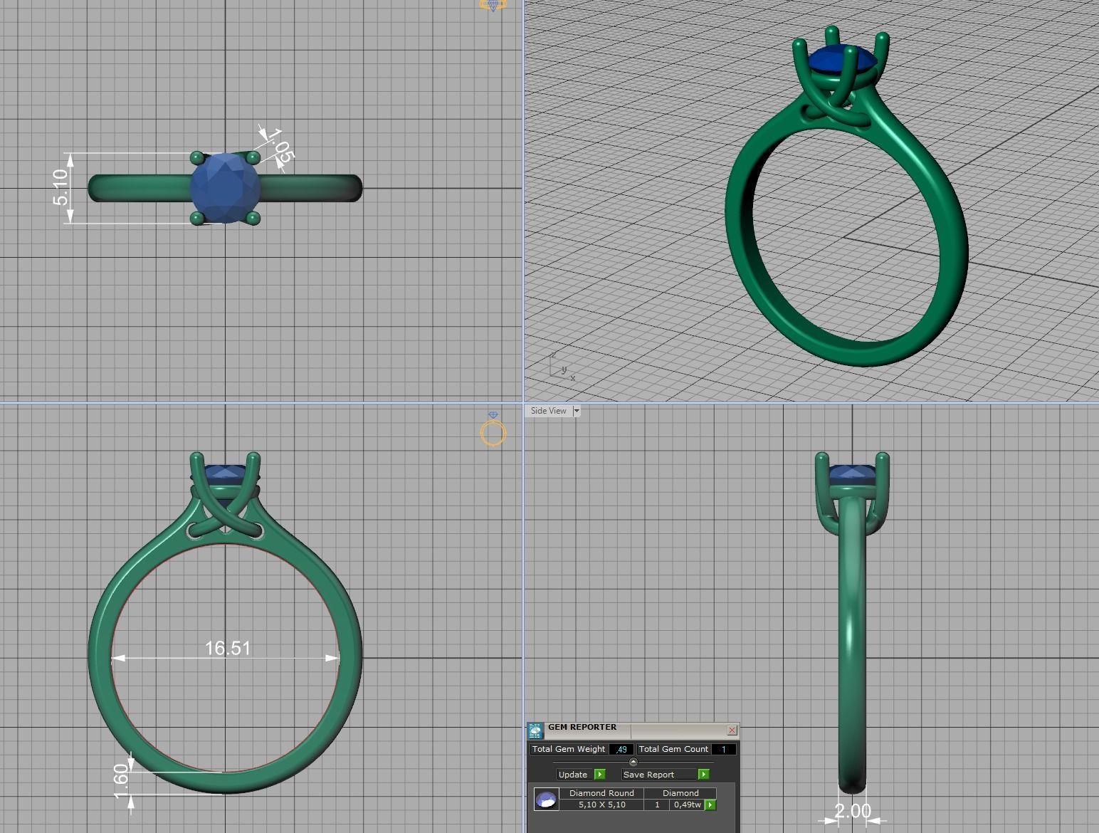 Solitaire Ring Half Carat Stone Two versions with discount 3D Model Collection_22