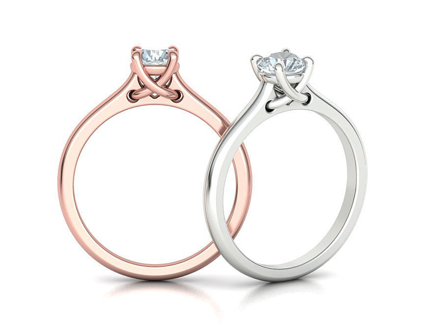 Solitaire Ring Half Carat Stone Two versions with discount 3D Model Collection_26