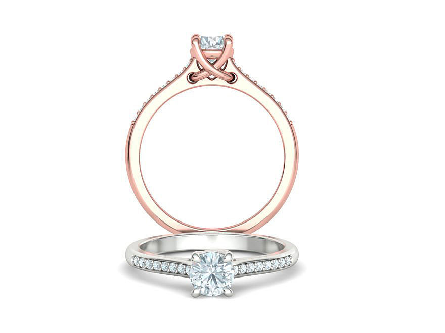 Solitaire Ring Half Carat Stone Two versions with discount 3D Model Collection_10