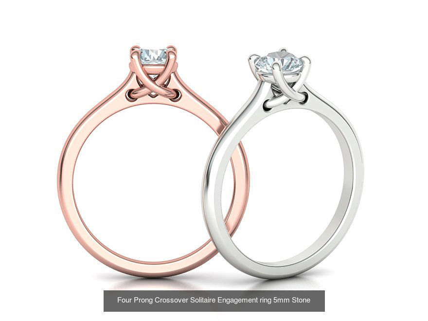 Solitaire Ring Half Carat Stone Two versions with discount 3D Model Collection_5