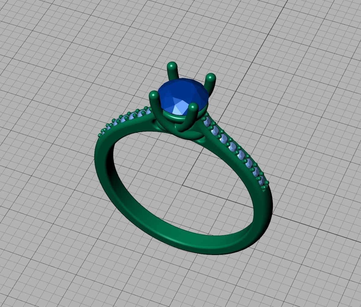 Solitaire Ring Half Carat Stone Two versions with discount 3D Model Collection_18