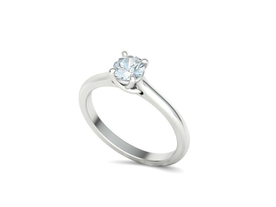Solitaire Ring Half Carat Stone Two versions with discount 3D Model Collection_38