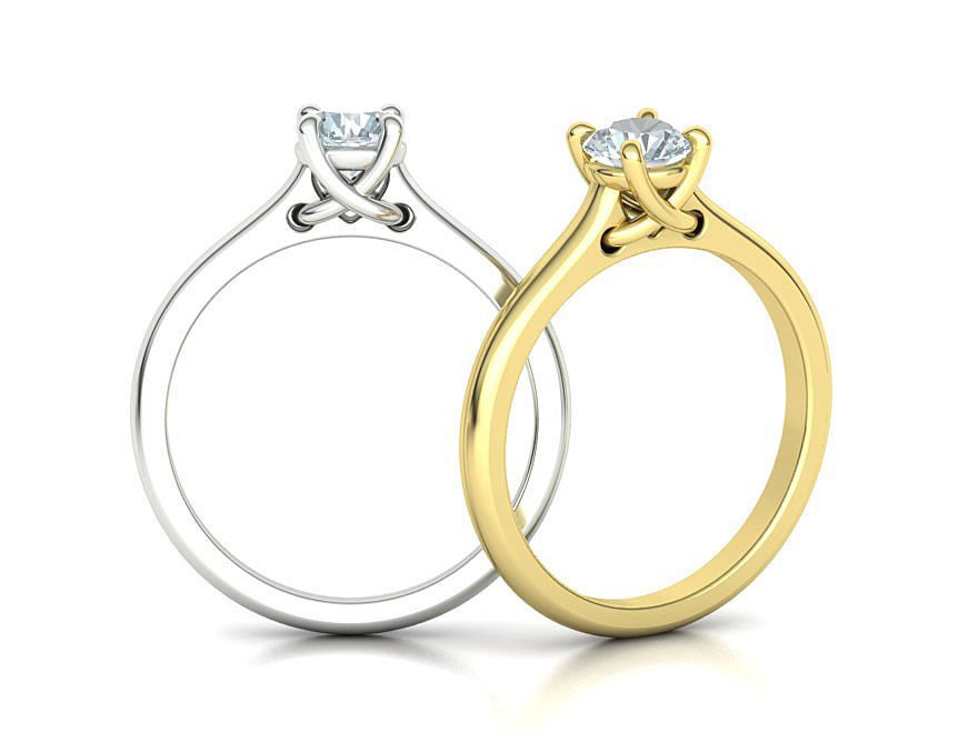 Solitaire Ring Half Carat Stone Two versions with discount 3D Model Collection_27